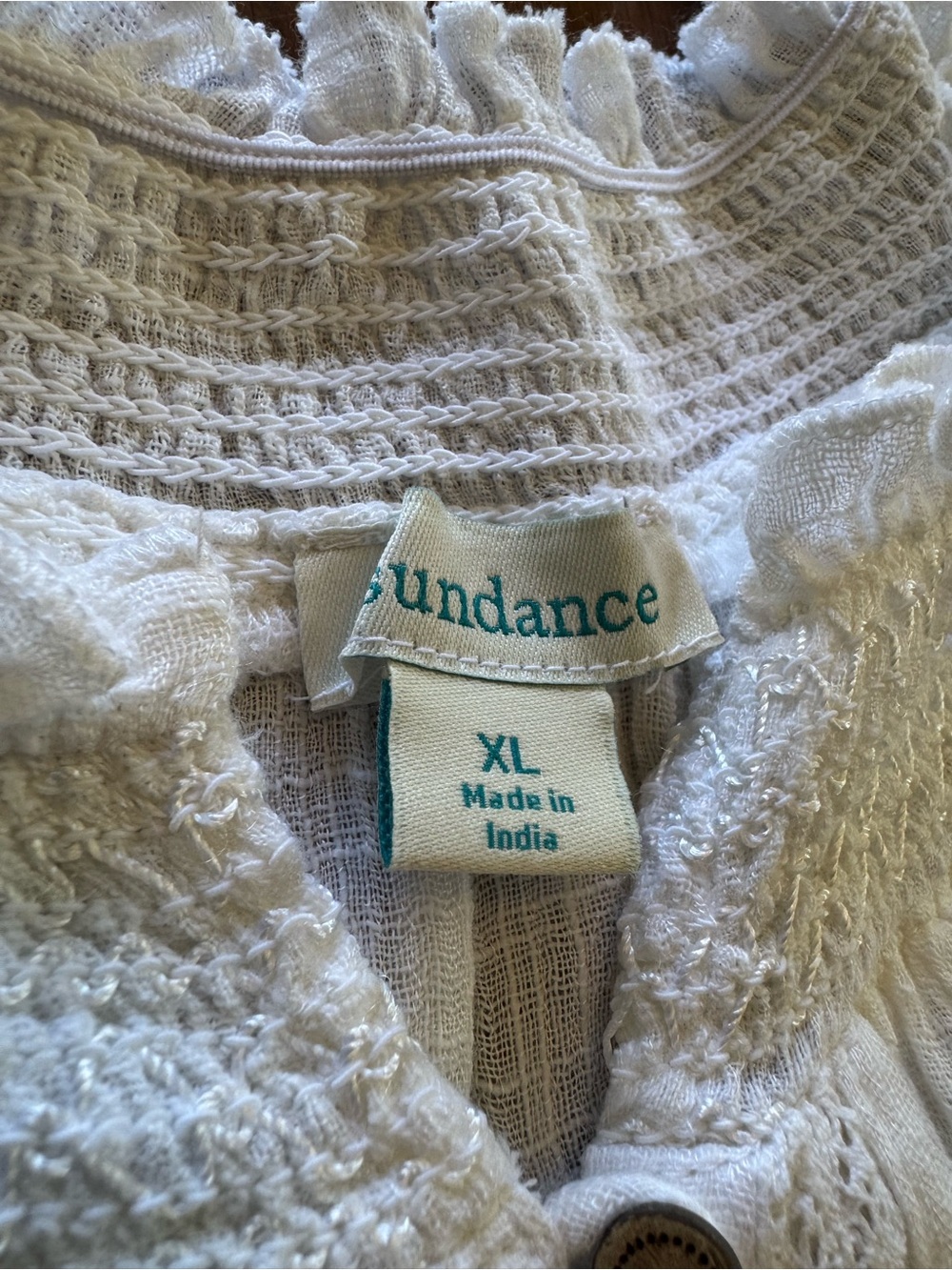 Sundance 100% Cotton Peasant Blouse - Picture 8 of 9